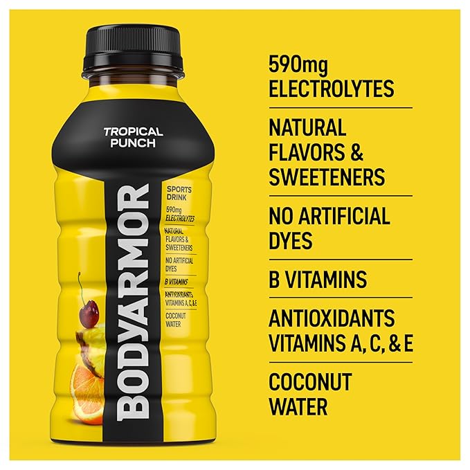 BODYARMOR Sports Drink Sports Beverage, Tropical Punch, Coconut Water Hydration, Natural Flavors