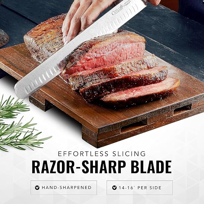 Cutluxe BBQ Carving Knife Set – Brisket Slicing and Boning Knife for Meat Cutting – Professional