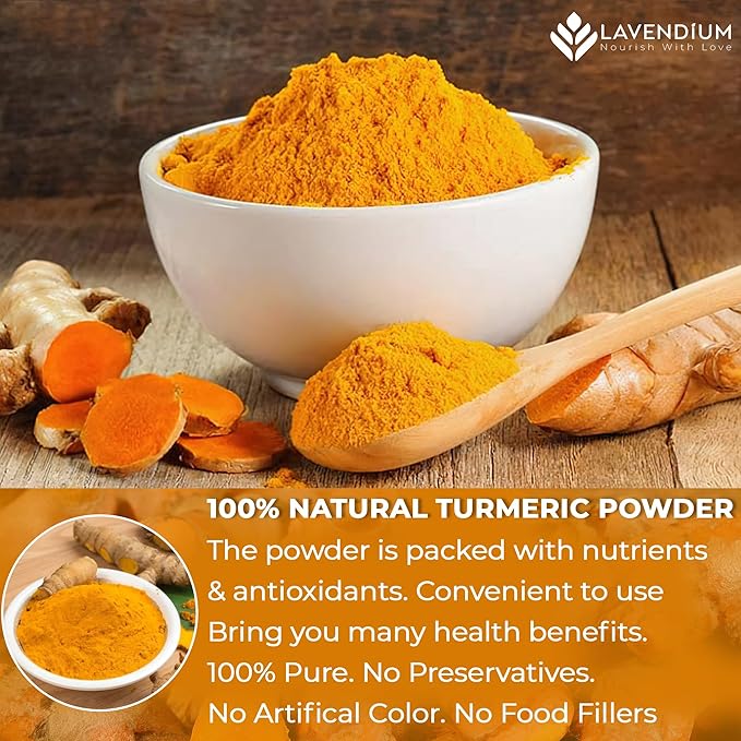 20oz (1.25 lbs) Turmeric Powder, 100% Natural & Pure, Ground, Seasoning Root Powder, No Additives