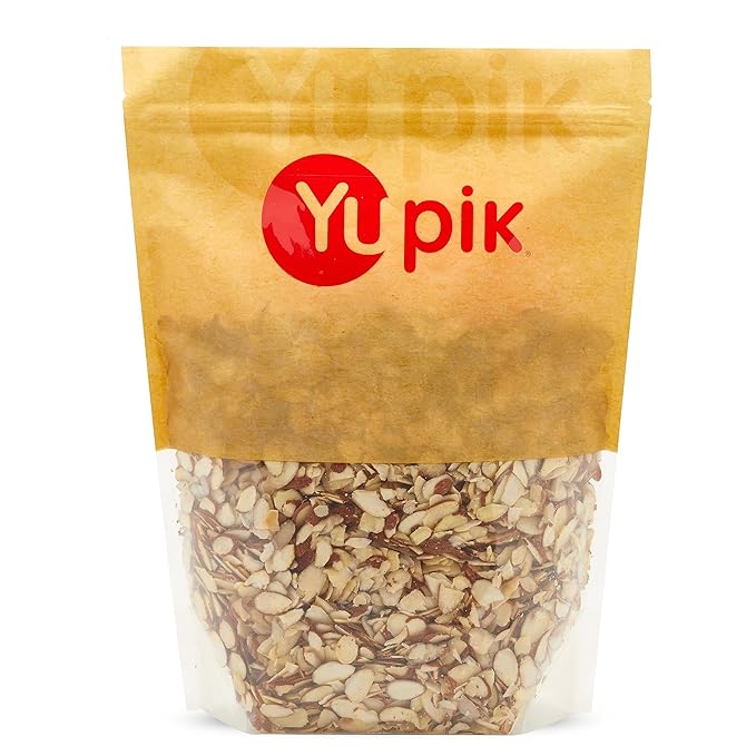 Yupik Sliced California Almonds With Skins, 2.2 lb, Unblanched, Gluten-Free, Kosher, Raw, Good