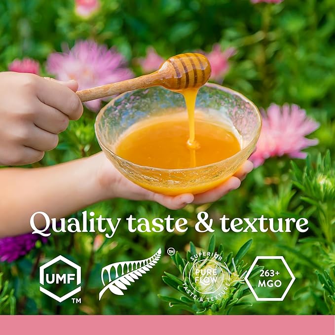 100% Pure New Zealand Honey - Certified UMF 10+ (MGO 261+) Raw Manuka Honey, 17.6 Oz (500g)
