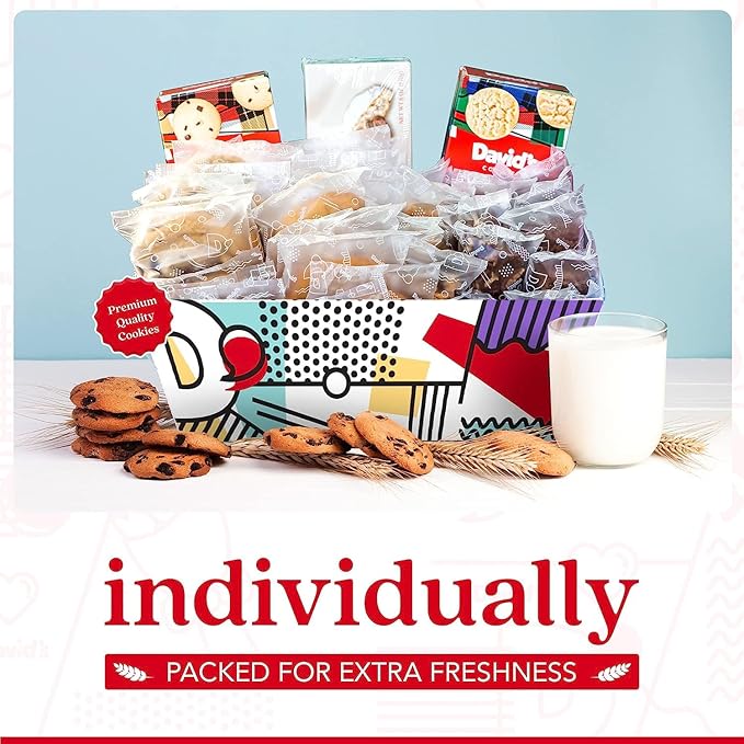David Cookies Gift Basket for Families Food Christmas Gift - Large Crate Assorted Cookies for