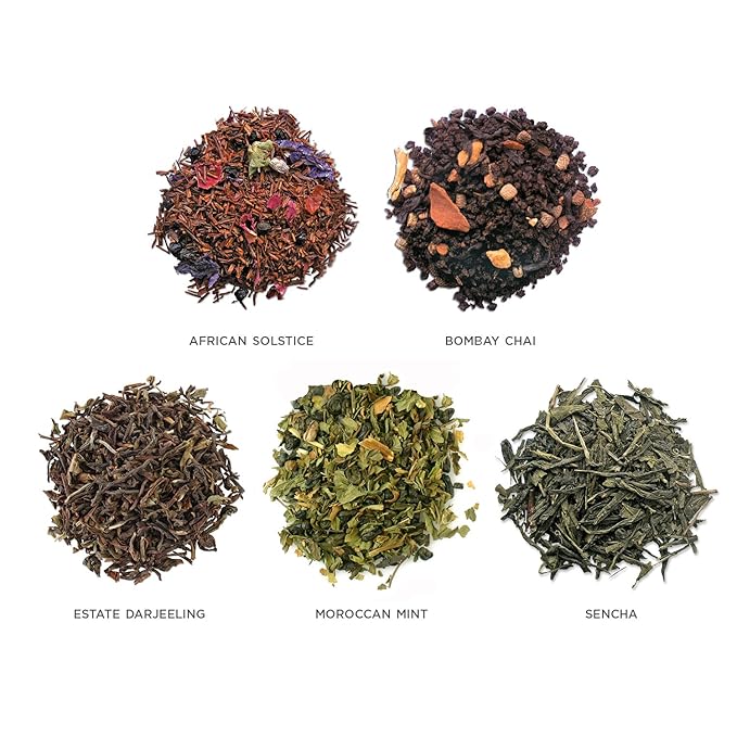 Tea Forte World of Teas Single Steeps Loose Leaf Premium Tea Gift Set Sampler, 15 Count 3 of Each