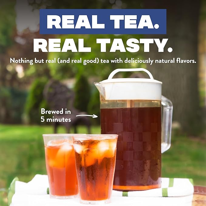 HTeaO Georgia Peach & Hibiscus Black Tea – Texas-Style Flavored Iced Tea Bags for Summer – Instant