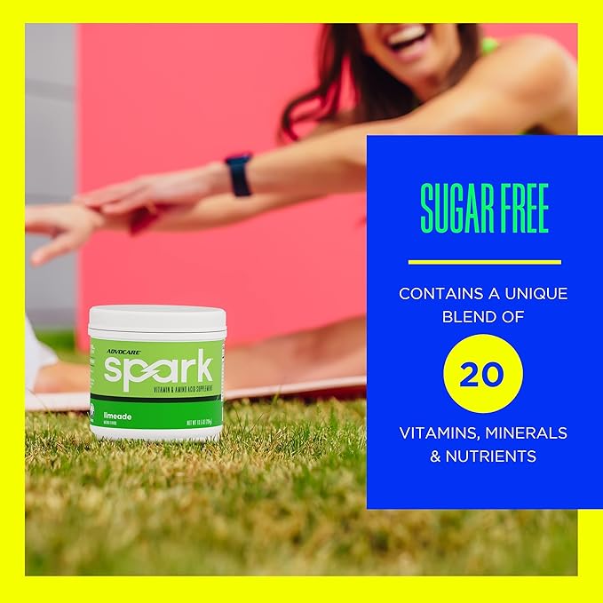 AdvoCare Spark Vitamin & Amino Acid Supplement - Focus & Energy Drink Powder Mix with Vitamin A