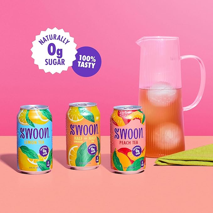 Swoon Iced Tea Variety Pack - Low Carb, Paleo-Friendly, Gluten-Free Keto Drink - Half + Half