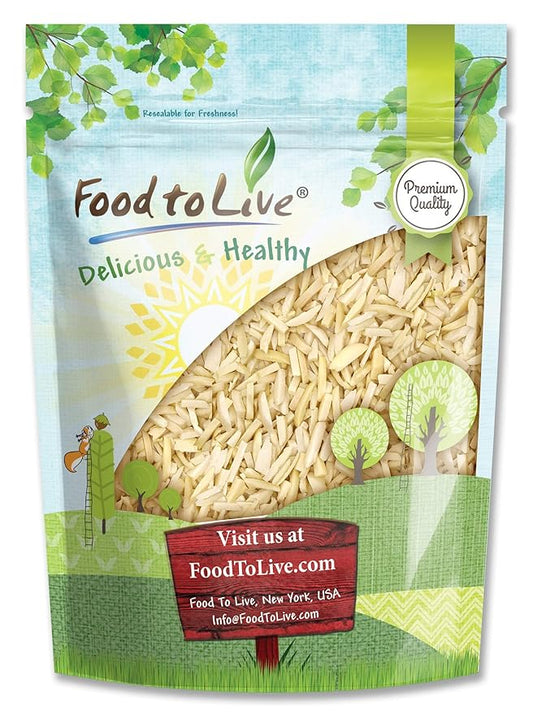 Food to Live Blanched Slivered Almonds, 5 Pounds - Chopped Raw Blanched Almonds, Unsalted, Vegan
