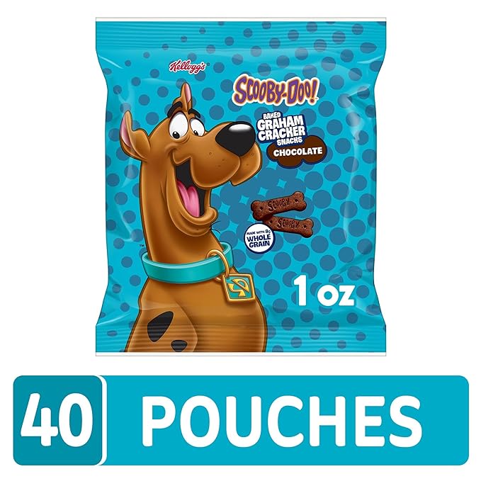 Kellogg's SCOOBY-DOO! Baked Graham Cracker Snacks, Lunch Snacks, Snack Crackers, Chocolate (40