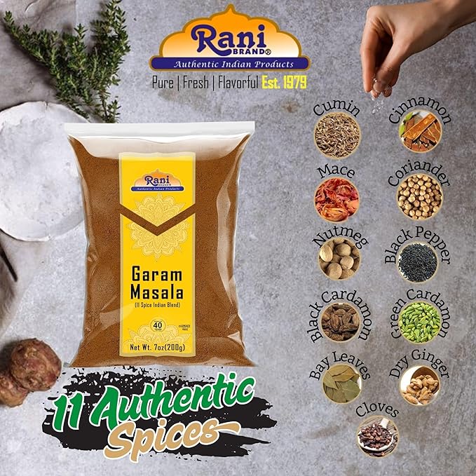 Rani Garam Masala Indian 11-Spice Blend 7oz (200g) ~ All Natural, Salt-Free | Vegan | No Colors |