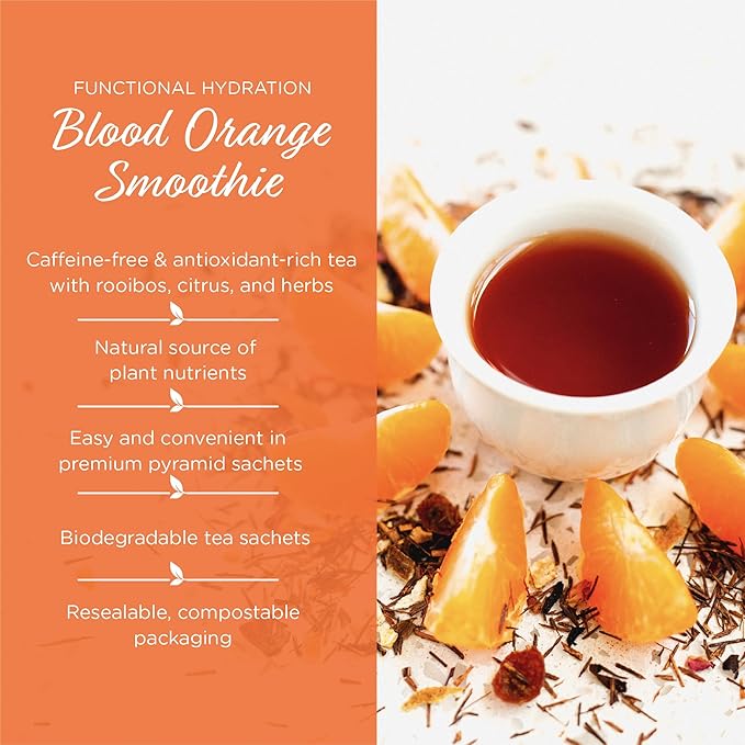 The Tea Spot Blood Orange Smoothie Herbal Tea | Blend of Rooibos Tea, Orange Peel, Hibiscus