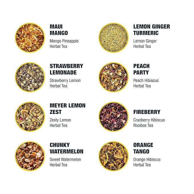 Tiesta Tea - Herbal & Rooibos Tea Sampler Dry Flight Set, Loose Leaf, No Caffeine Blend, Makes Hot
