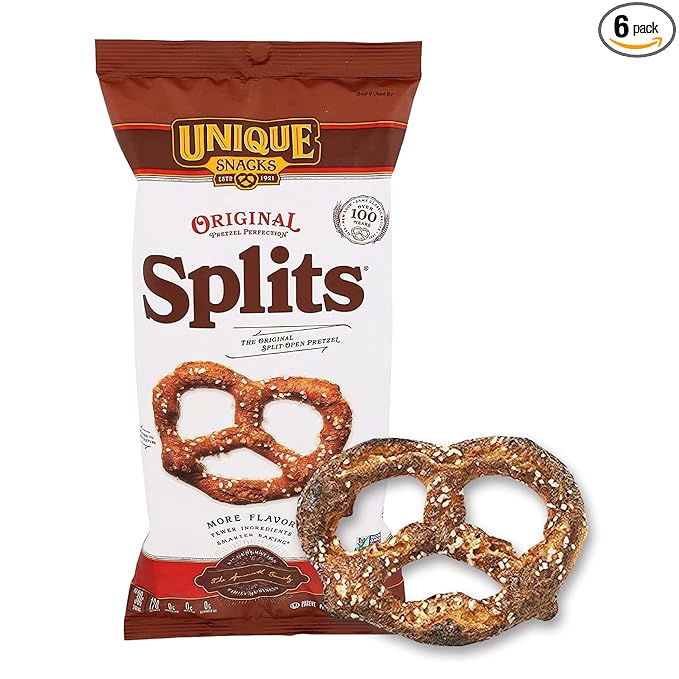 Unique Snacks Original Splits Pretzels, Delicious Homestyle Baked Snack Bag, OU Kosher, and Non-GMO