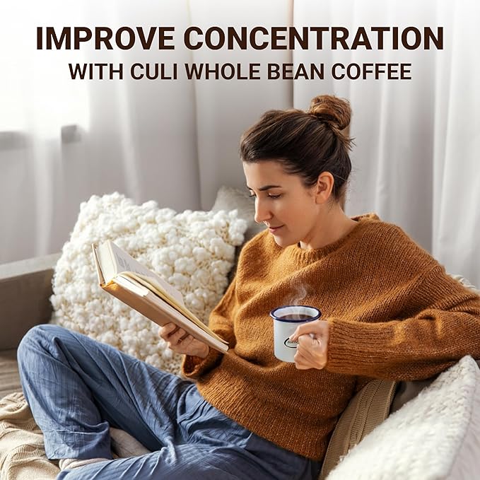 doanhdang - 17 Oz Premium Culi Whole Bean Coffee, 100% Culi Peaberry Medium Roast, Rich Flavor for