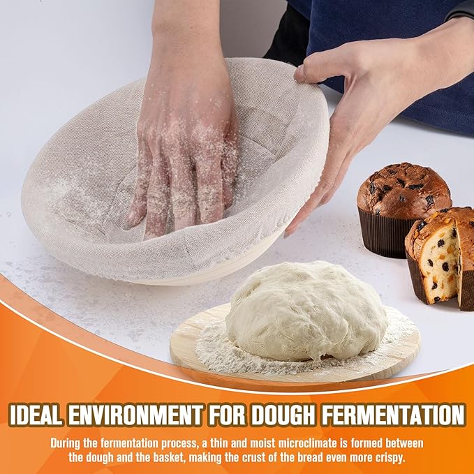 Banneton Bread Proofing Basket, Sourdough Banneton Basket, 9 inch Round Banton Proofing Baskets