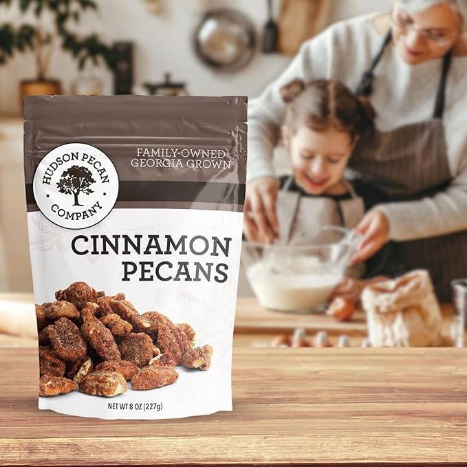 HUDSON PECAN COMPANY: Cinnamon Pecans, Georgia Grown, Family Owned. Cinnamon & Sugar Candy Coated