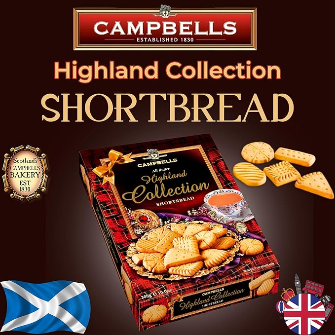 Campbells Shortbread All-Butter Highland Collection Cookies Assortment 10.58 Oz (Pack of 3)