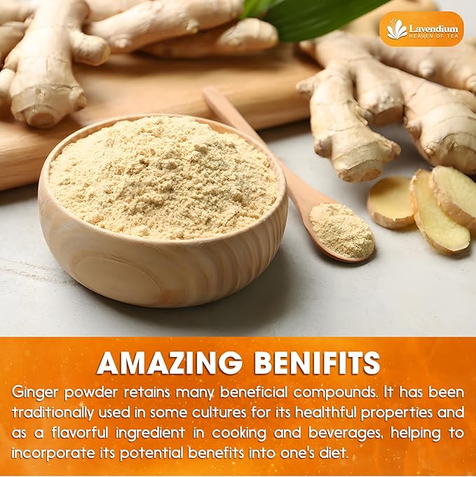 Lavendium, Premium 25oz (1.56 lbs) Ginger Powder ??Ground Ginger Root ??Pure, No Additives ??Ideal