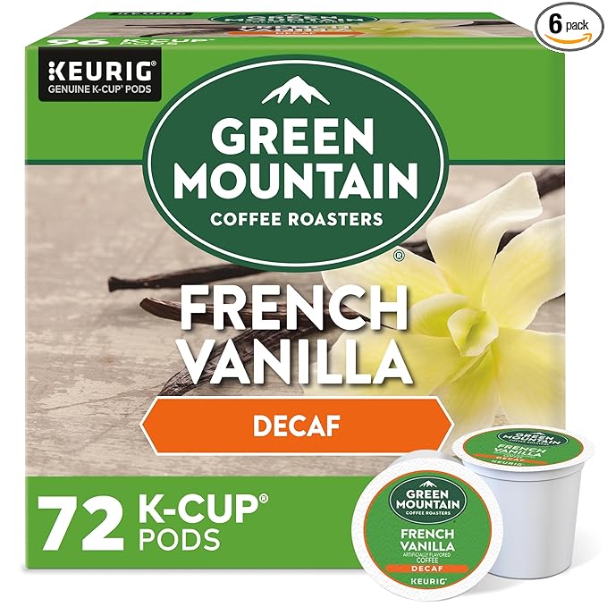Green Mountain Coffee Roasters French Vanilla Decaf Keurig Single-Serve K-Cup pods, Light Roast
