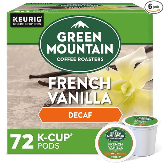 Green Mountain Coffee Roasters French Vanilla Decaf Keurig Single-Serve K-Cup pods, Light Roast