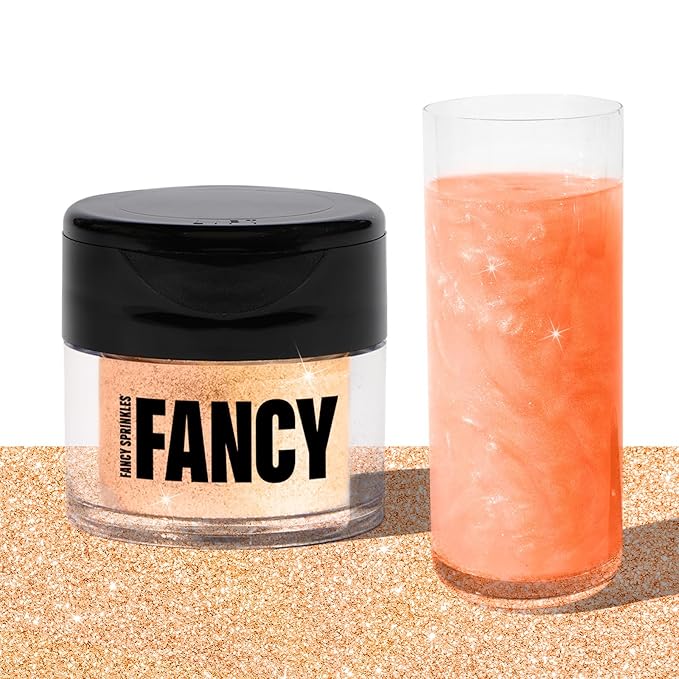 Fancy Sprinkles Champagne Rose Gold Premium Edible Glitter, 100% Edible Glitter for Sparkling Food