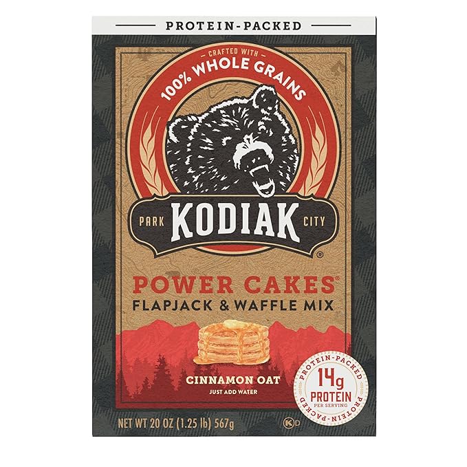 Kodiak Cakes Protein Pancake Power Cakes, Flapjack and Waffle Mix, Cinnamon Oat, 20 Ounce (Pack of