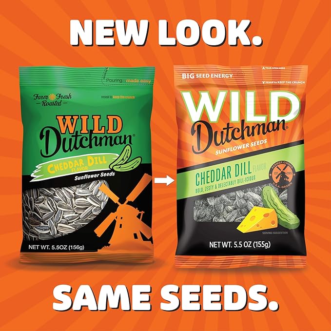 Wild Dutchman Roasted Sunflower Seeds in a Resealable Bag for Ultimate Freshness and an Easy Pour