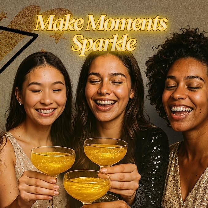 BeePoint Gold Edible Glitter for Drinks 15g - Food Grade, Vibrant Color Shimmer Powdered Dust for