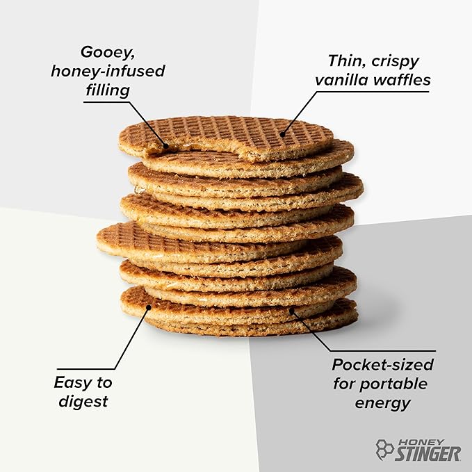 Honey Stinger Organic Mini Vanilla Waffles, Energy Stroopwafel for Exercise, Endurance and