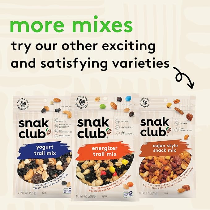Snak Club Protein Power Snack Mix with Peanuts, Roasted Edamame, Dried Cranberries, Pumpkin Seeds