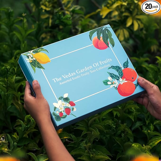 The Vedas Garden of fruits tea gift set | 6 Different varities | Handstitched Cotton teabags |