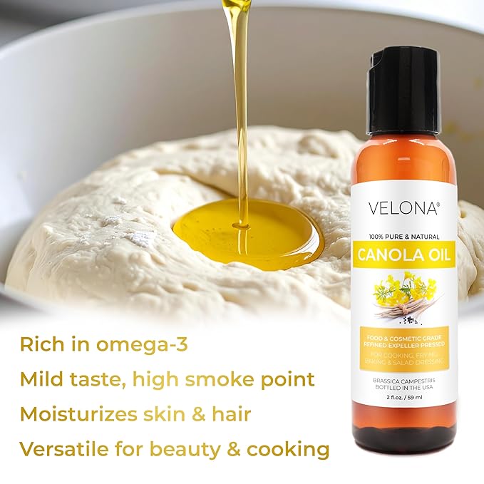 velona Canola Seed Oil 2 fl oz | 100% Pure and Natural Carrier Oil | Refined, Expeller pressed |