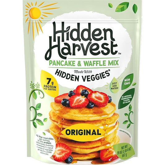 Hidden Harvest Original Pancake & Waffle Mixes: Non-GMO Project Verified, Made with Hidden Veggies