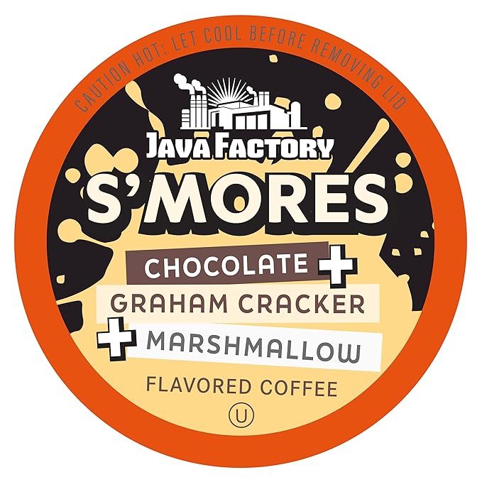 Java Factory Coffee Pods Chocolate, Graham Cracker and Marshmallow Flavored Coffee for Keurig K-Cup