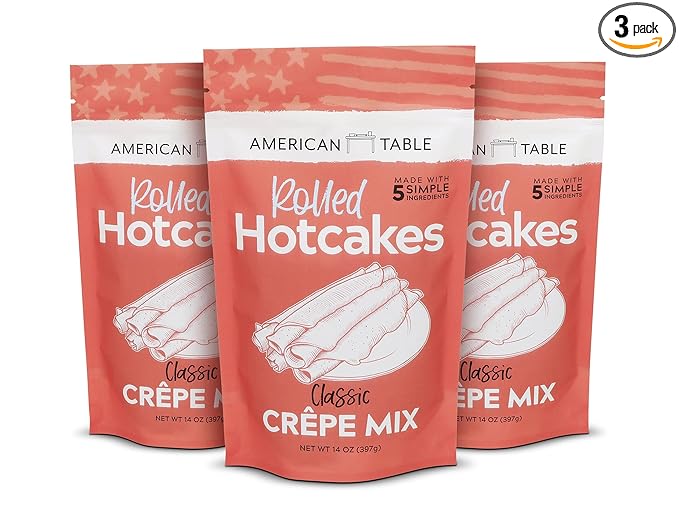 Classic Rolled Hotcakes Crepe Mix by American Table, Made with American-Grown Organic Wheat Flour &