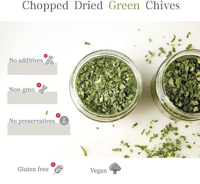 Besway Chives 6 oz(170g), Premium Dried Green Chives - Perfectly Chopped for Culinary Use, 100%