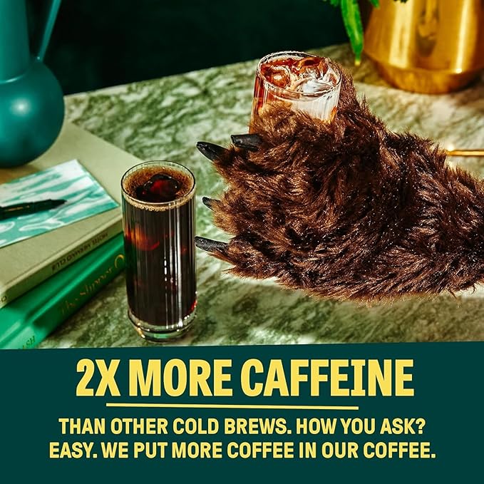 Wandering Bear Espresso Roast Organic Cold Brew Coffee, 32 fl oz, 3 pack - Extra Strong, Bold