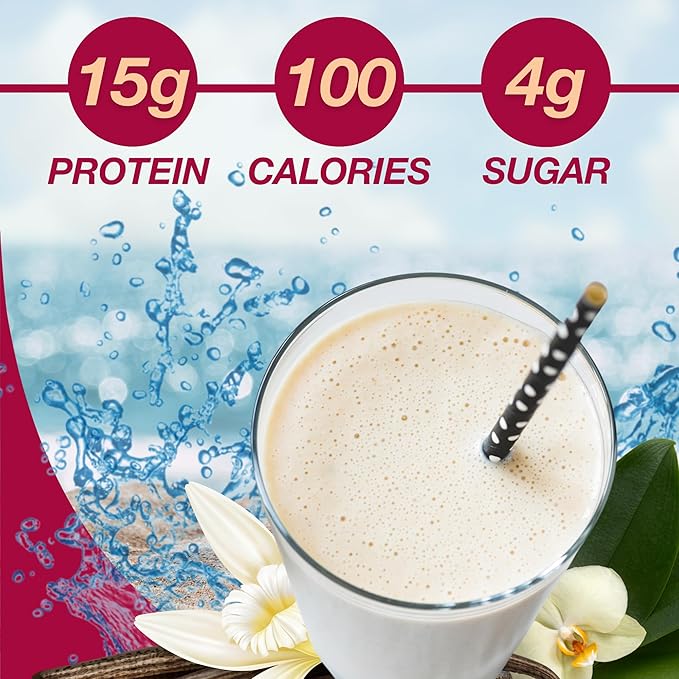ProtiDIET Vanilla Protein Shake - No Trans Fat 15g Protein Nutritional Shakes - Creamy High Protein