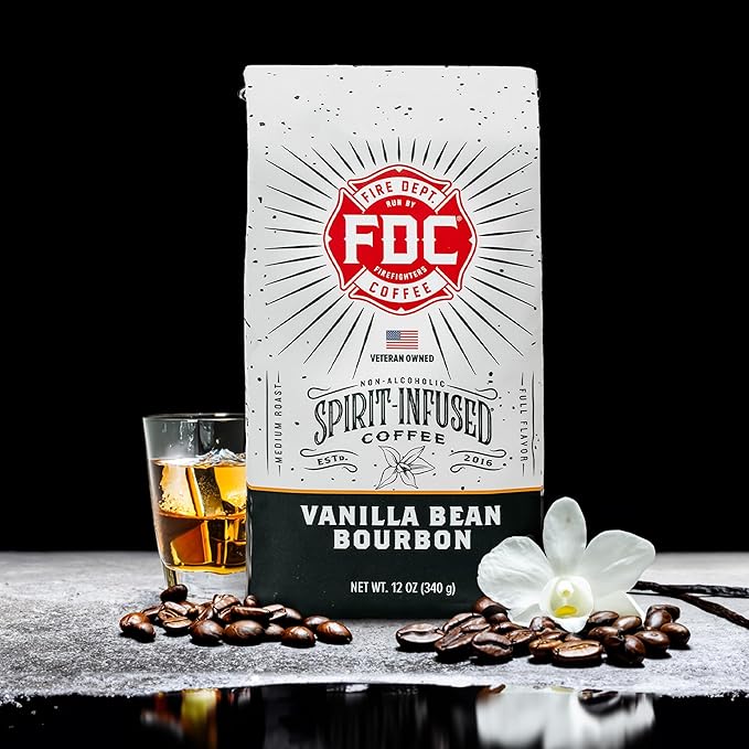 Fire Department Coffee - Vanilla Bourbon Coffee - Gives Back to Firefighters - Vanilla Bean Bourbon