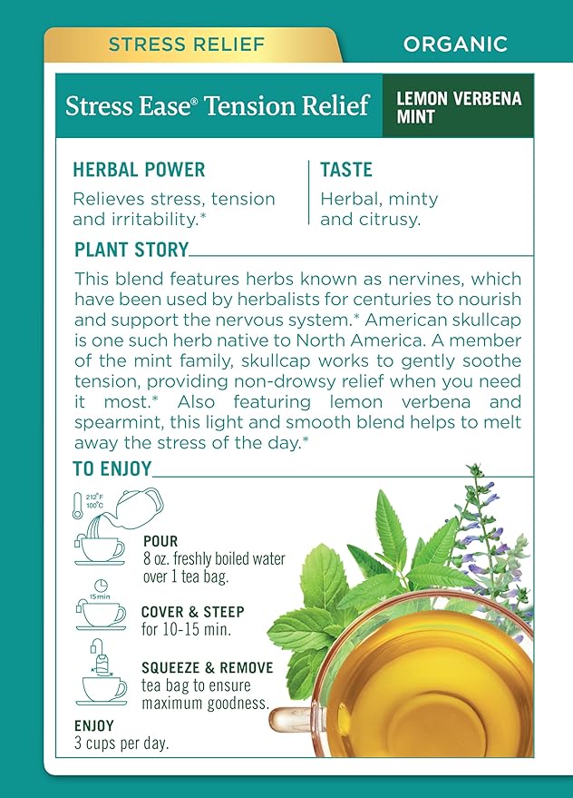 Traditional Medicinals Organic Herbal Tea Variety Pack for Stress and Sleep Support, 6 Flavors