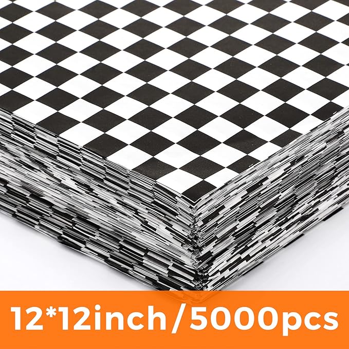 Sieral 5000 Sheets Sandwich Wrap Sheet 12 x 12 Inch Wax Paper Bulk Fast Food Basket Liners