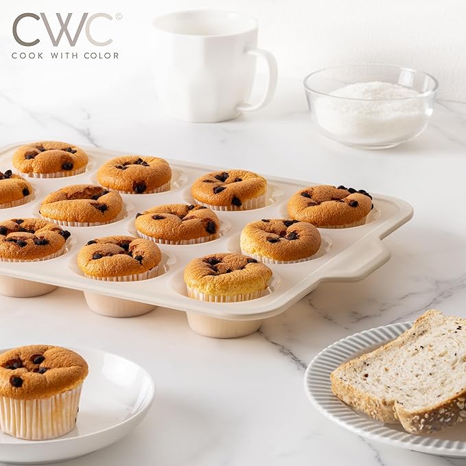 COOK WITH COLOR 17 Pc. Silicone Baking Pan Set - Non-Stick & Easy Clean Silicone Muffin Pans for