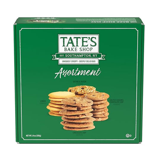 Tate's Bake Shop Cookies Gift Box, Chocolate Chip, Oatmeal Raisin, Salted Caramel and Lemon