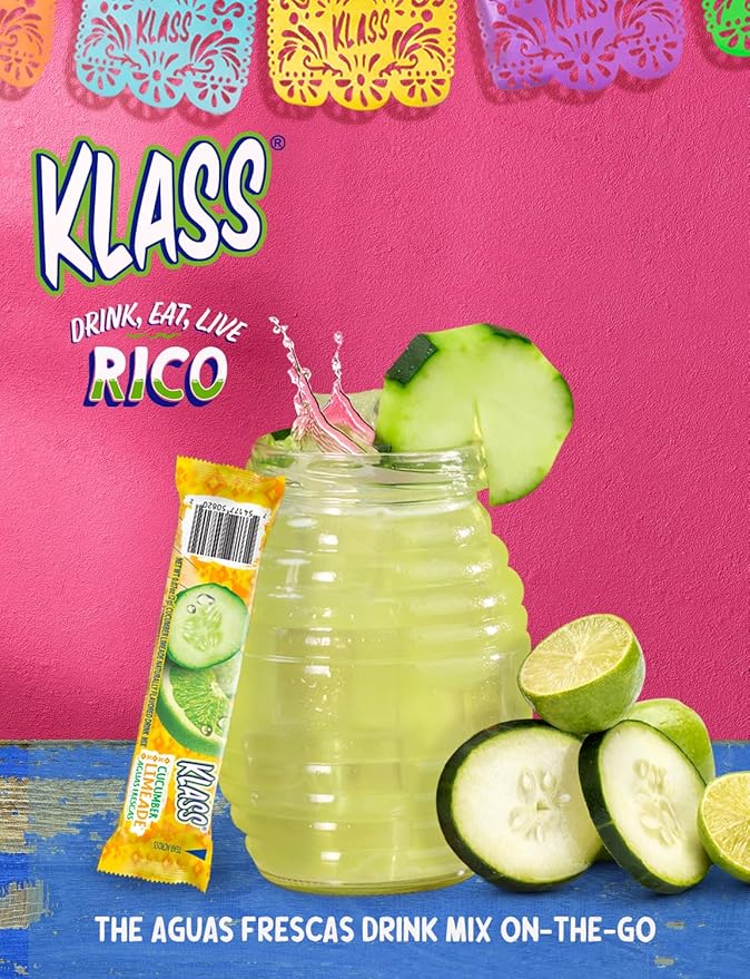 Klass Aguas Frescas | Drink Mix Variety Pack | Cucumber Limeade, Strawberry Watermelon, Hibiscus