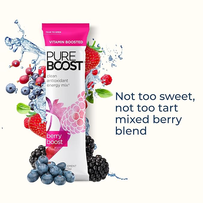 Pureboost Clean Energy Booster, Refreshing Energy Drink Mix with B12 Vitamins, Electrolytes
