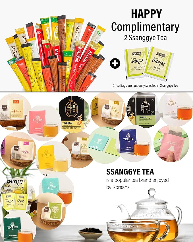 CUTIE MANGO Maxim French Premium Korean Instant Coffee Mix Sampler 6 Flavors Assortment Café Style