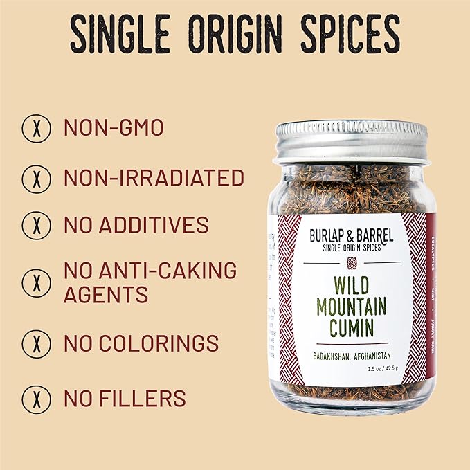 Burlap & Barrel Wild Mountain Cumin ??Savory, Aromatic, and Bright Umami Flavor ??Whole & Ground