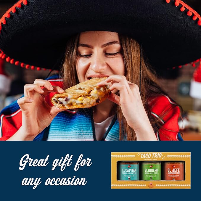 PS Seasoning Taco Box ??El Jefe, El Dinero, El Capitan - Complete Taco Tuesday Seasoning Kit & BBQ