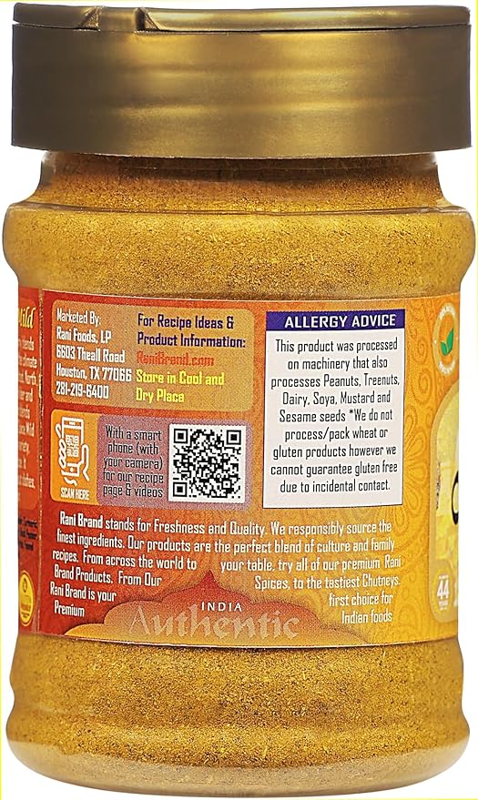 Rani Curry Powder Mild (10-Spice Authentic Indian Blend) 3oz (85g) PET Jar, Pack of 12 ~ All