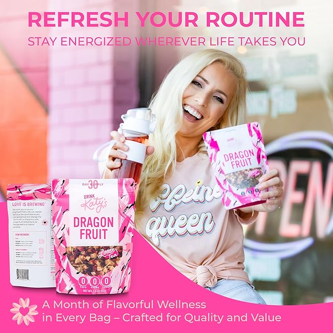 Katy?™s Dragonfruit Loose Leaf Tea | Hydrating & Fruity Herbal Tea | Hibiscus, Dragonfruit &