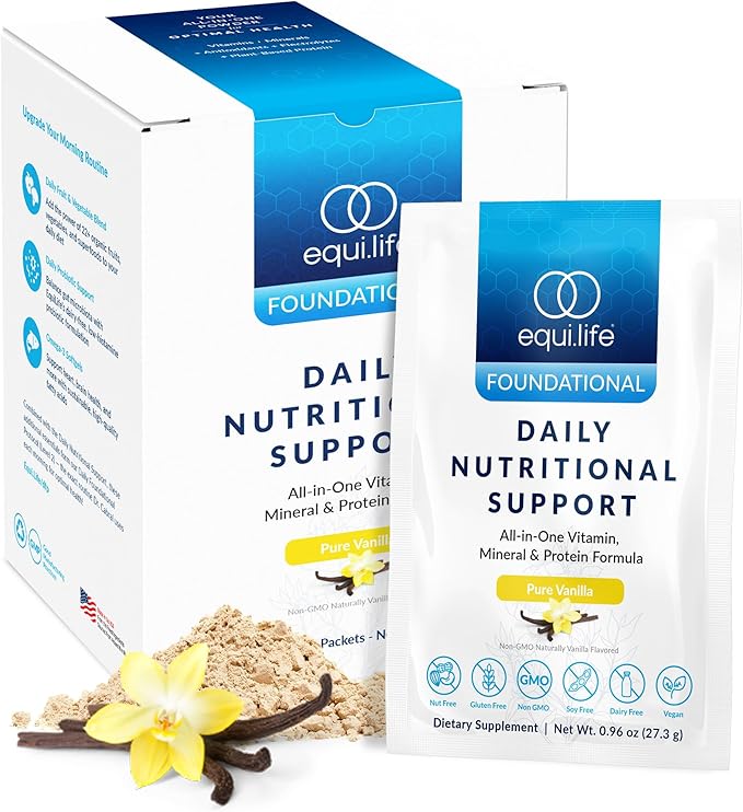 Equilife Daily Nutritional Support, All-in-One Multivitamin Meal Replacement, Pure Vanilla Flavor